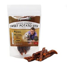 Premium Chicken Wrapped Sweet Potato Jerky Treats - 10 Count Made with Real...