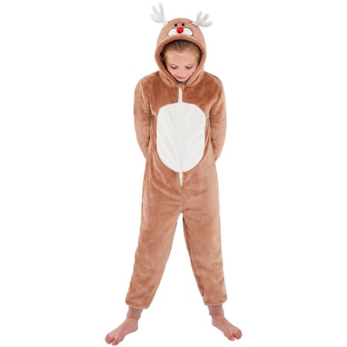 Animal Crazy Boys Girls 1Onesie Onesey Fleece Hooded Jumpsuit Playsuit Novelty - Picture 193 of 242