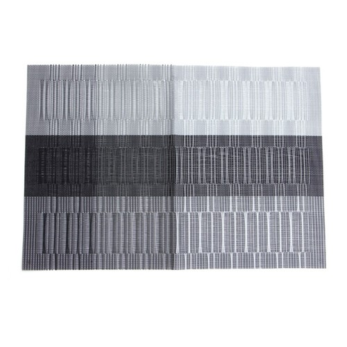 Progressive Shade Bamboo Strip Jacquard Weave PVC Placemat Dining Table Mat Pad - Picture 9 of 9
