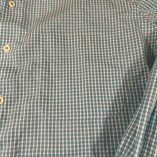 Peter Millar Hemd Herren mittelblau weiß kariert Knopfleiste Langarm Meer - Bild 5 von 11