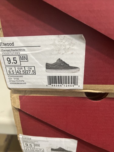 Vans Herren Atwood Canvas Zinn/Weiß Freizeitschuhe Größe 9,5 - Bild 8 von 8