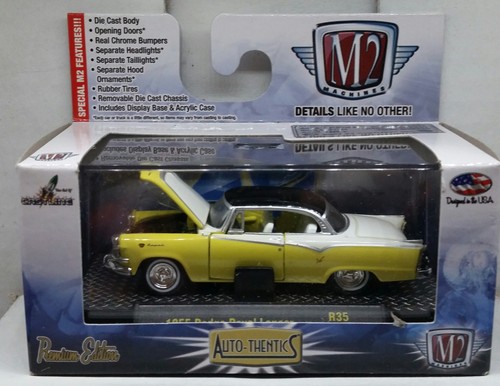 M2 Machines 1955 Dodge Royal Lancer 2016 Auto-Thentics R35 mit Real Riders SIEHE PIX