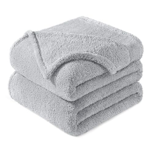 King Size Flannel Fleece Blanket, Super Soft King ( 90x104 IN ) Light Grey - Picture 1 of 7