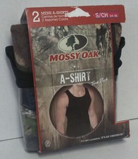 Mossy Oak Camo Tank A-Shirt Men's Size Small 34-36 Twin Pack