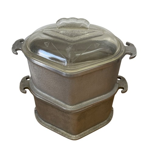 Vtg Guardian Service Aluminum Cookware Set Dutch Oven w Lid 2 Gal Triangle Heart - Picture 2 of 12