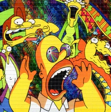 The SIMPSONS BLOTTER ART perforated sheet paper psychedelic art