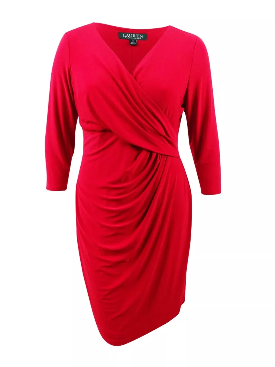 Lauren ralph lauren top surplice jersey dress