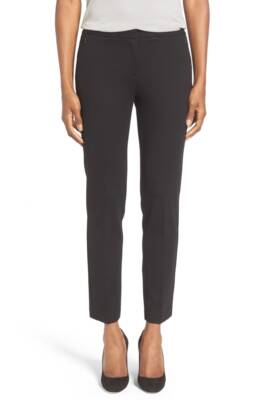 $258 Kobi Halperin Women's Black Alexandra Stretch Slim-Leg Trouser Pants Size 4