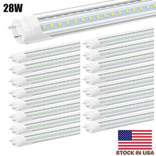 25Pcs T8 4FT LED Shop Light 28W G13 Bi-Pin 4ft LED Tube Light Bulb V-shape 6500K