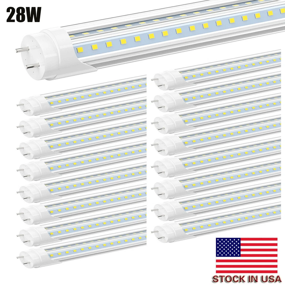 T8 4FT 25 Pack LED Tube Light Bulbs 28W G13 Garage V shape 6500K LED Shop Lights - Image 3 of 4