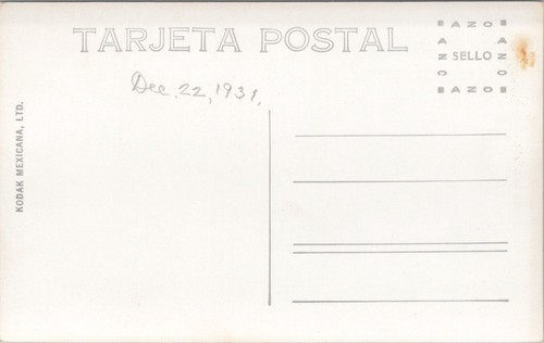 RPPC La Paz Baja California Mexico Birdseye Street Scene on Plaza 1931 - Picture 2 of 2