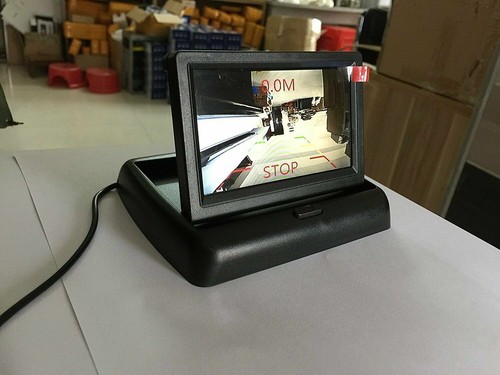 Car Reverse Parking Camera With Radar Sensor 4.3" Foldable LCD Rear View Monitor - Picture 3 of 9