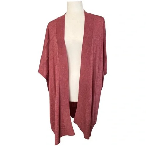 Loft Clothing Women's Pink Knit Short Sleeve Kimono Cardigan Womens M/L - Picture 2 of 9
