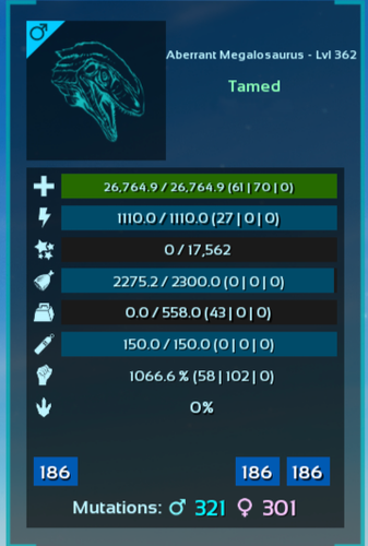 🔥ARK Survival Ascended PvE PC/XBOX/PS5 Top Stats Aberrant Megalosaurus (megalo) - Picture 3 of 8