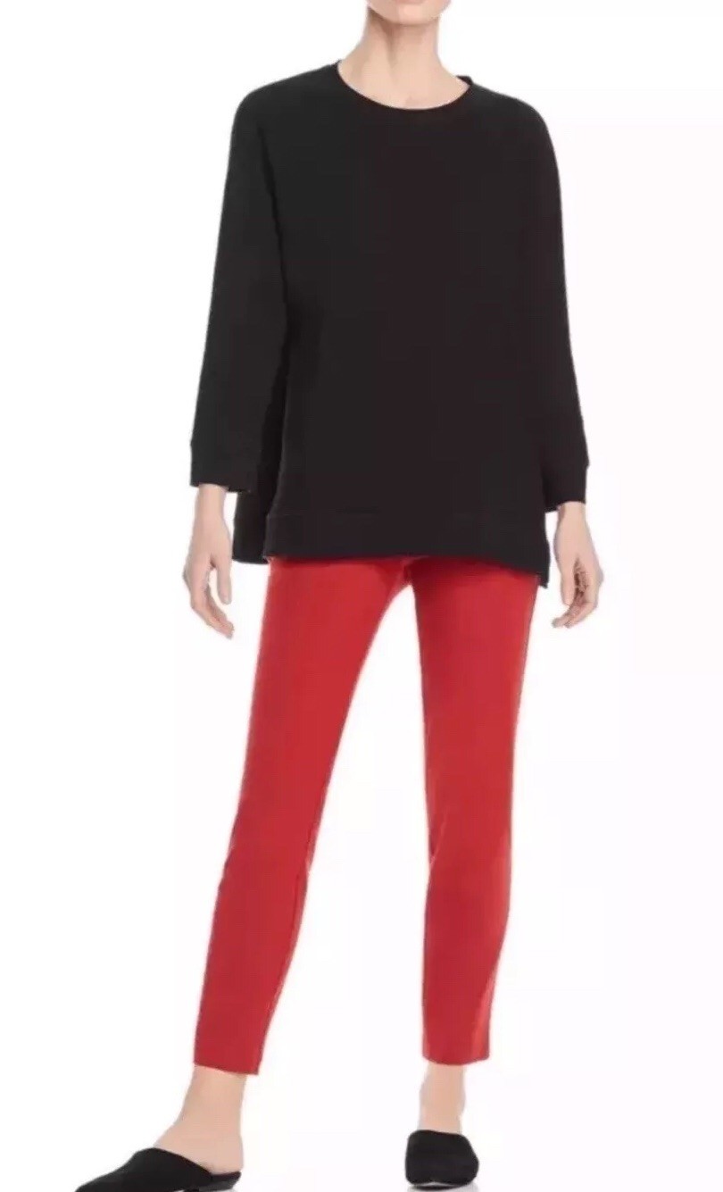 MEDIUM NEW EILEEN FISHER SERRANO WASHABLE STRETCH CREPE SLIM ANKLE PANT Klasyka wysokiej jakości