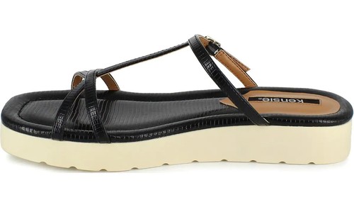 Kensie Dara Women's 7.5 M Black Slip On Comfort Sandal Flats TPU Platform KS2111 - Picture 3 of 4