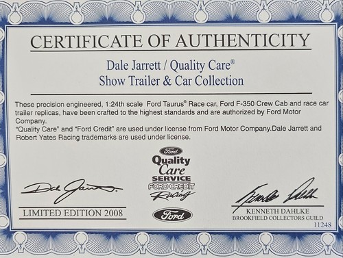 BROOKFIELD 1/24 #88 DALE JARRETT FORD QUALITY CARE 3 PIECE SET WITH TRAILER - Picture 14 of 15
