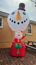 Christmas Santa Hot Air Balloon Snowman Head Inflatable