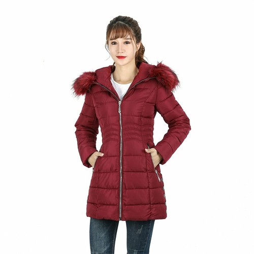 Hoodie Fur Down Long Jacket Cove Slim With Faux Women Thickened Kenguru q0wUHxYH
