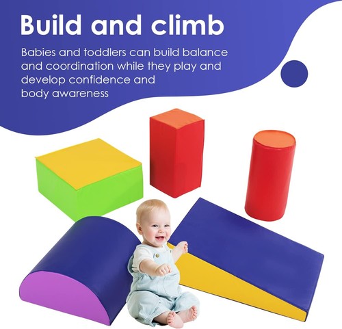 Soft Play Climbing for Toddlers Baby Climbing Toys Soft Play Equipment 5-Piece - Picture 2 of 21
