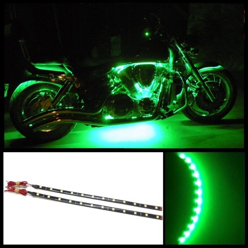 2x 12" Verde 12 SMD LED Impermeable Moto Tira Luces LED Bajo Resplandor #B4 - Imagen 1 de 4