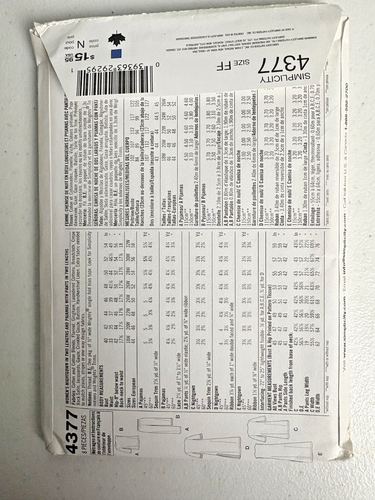 Simplicity 4377 Pattern Size FF 18W,20W,22W,24W Khalain Ali - Uncut Vintage 2005 - Picture 2 of 2