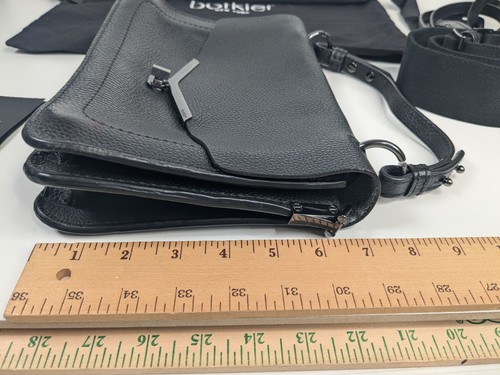 Botkier Valentina Black Pebbled Leather Crossbody Bag Purse Clutch Dust Bag Tags - Picture 13 of 15