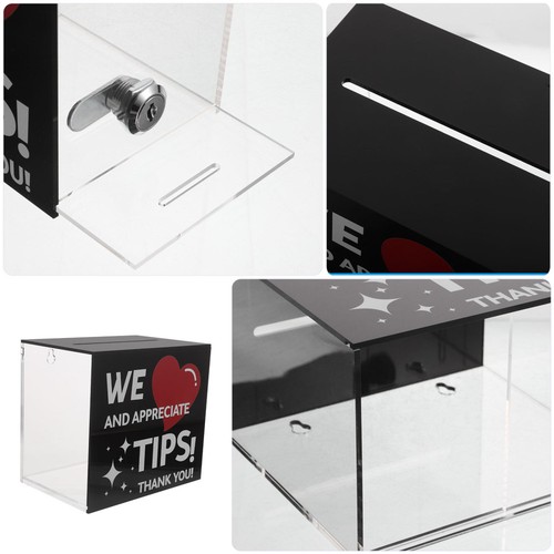 Acryl Tip Glas Geldspende Tombola Bargeld Aufbewahrungsbox Barkeeper Bars Restauran - Bild 6 von 12