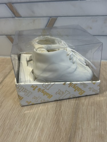 Vintage Dept 56 Baby’s 1st Booties Shoes Porcelain Bisque Ornament Keepsake Gift - Picture 5 of 6