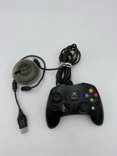 Original Xbox OEM S Type Black Controller with Breakaway Extension Cable