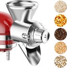 All Metal Grain Mill Attachment for Kitchenaid Stand Mixer, 9 Levels Silver 