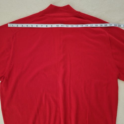 Orvis Red Pullover Sweater Men's Size XL Neck Zip Cotton Silk Cashmere  - Picture 13 of 17