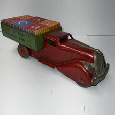 Wyandotte Stake Truck Original Pressed Steel Wooden Wheels Blocks In Bed