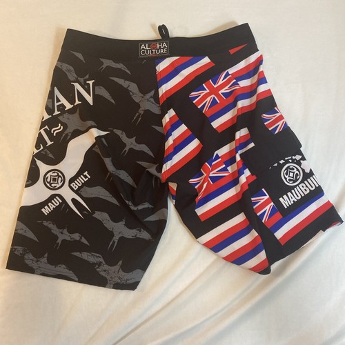 Maui Built Boardshorts Herren Größe 36 Maui Oahu Hawaii Insel Flagge Surfen Schwimmen - Bild 5 von 10