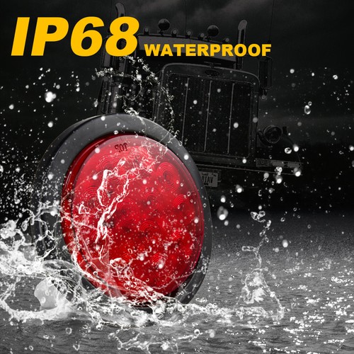 for Kenworth Peterbilt Truck Trailer Pair 4" Red LED Tail Reverse Brake Lights - Picture 5 of 8