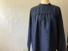 Crown & Ivy Top, Size L, Navy Blue Long Sleeve Modest