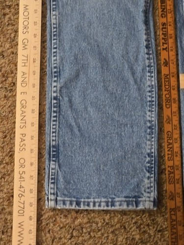 Wrangler Jeans Mens 32x30 Blue Denim Straight Leg 36MWZ Slim Fit Distressed - Picture 10 of 19