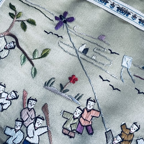 Vintage Framed Chinese Silk Embroidery Art 100 Happy Children Playing Tapestry - Picture 10 of 24