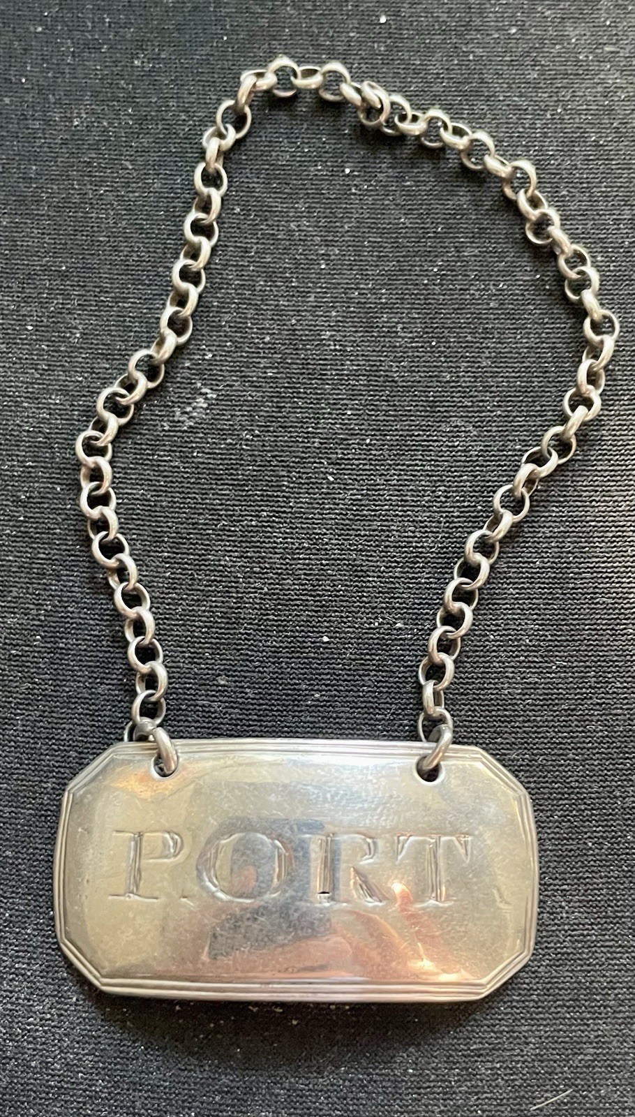 Sterling Silver Bottle Labels Vintage London Hallmark