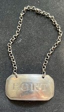 Sterling Silver Bottle Labels Vintage London Hallmark