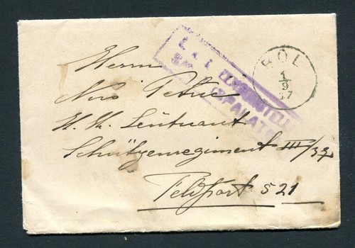 ÖSTERREICH KROATIEN 1917 Brief Canc. BOL - ZENSIERTER SPALATO zu FELDPOST 521