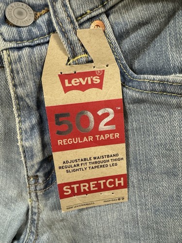 Levi's Boys 502 Jeans 8 Reg Taper Blue Adjustable Waistband Flex Stretch Denim - Picture 2 of 6