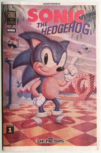 SONIC THE HEDGEHOG Mini Comic Book PROMO 1991 RARE Bagged ~ Boarded NEW - Picture 1 of 3