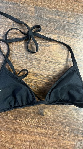 No Boundaries Sequin Black Triangle Fashion Separates Bikini Top Size S (4-6) - Picture 5 of 11