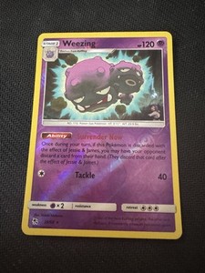 Pokemon Card Weezing Hidden Fates Reverse Holo Rare 29/68 Near Mint 