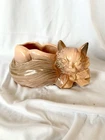 Vintage 1950s Shawnee McCoy Ceramic Cat Planter Pink Vase USA Pottery