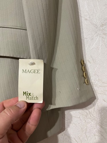 NWT Magee Vintage Men's Beige Wool Blazer 2 Pieses Jacket England Classic 38R - Picture 5 of 12