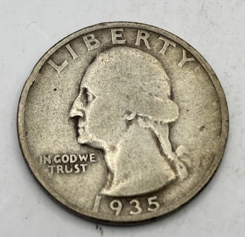 1935 S Washington Quarter Dollar 90% Silver Circulated US Coin