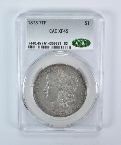 1878 7TF Morgan Silver Dollar XF45 CAC CACg *5757