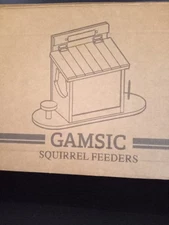 Gamsic Squirrel Feeders Carbonized Wood Squirrel Feeder, Garden Decoration 